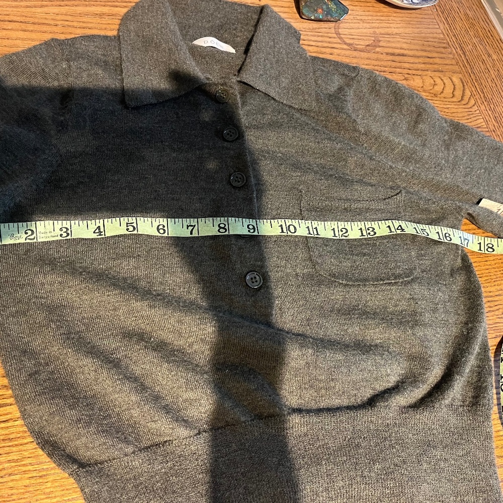 Doen cashmere sweater Eloi hemlock xs extra small polo pullover henley gray luxe - Picture 6 of 11